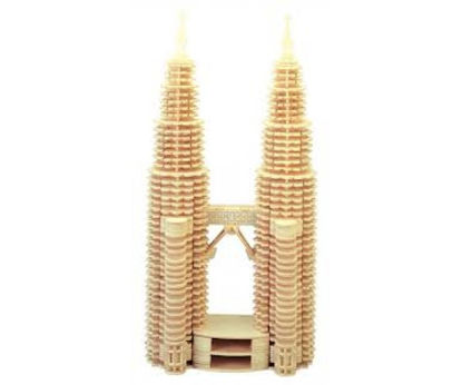 İkiz Kuleler Ahşap 3D resmi